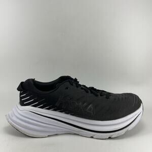 HOKA Bondi X Running Shoes Womens Size 10.5 B Black White Carbon Plate